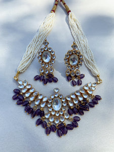 18kt Gold Purple Choker Set